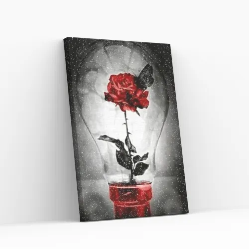 Pintar por Números - Rosa en lámpara