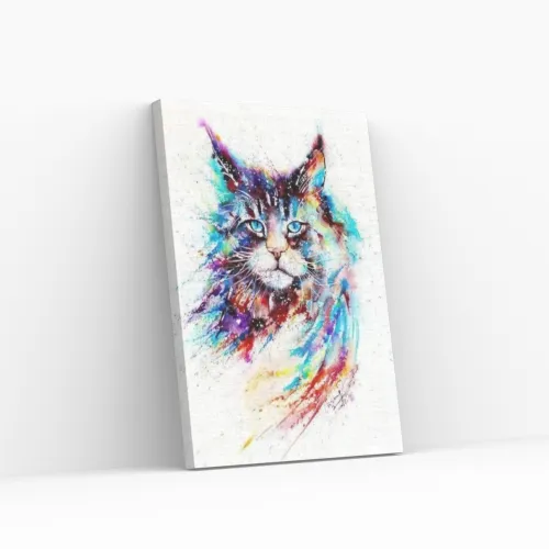 Pintar por Números - Gato de acuarela de colores