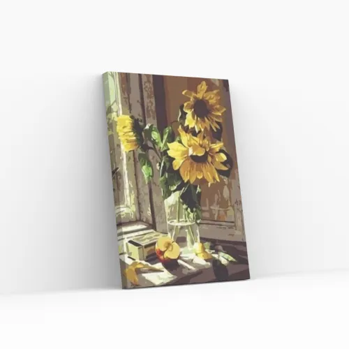 Pintar por Números - Girasoles en jarrón