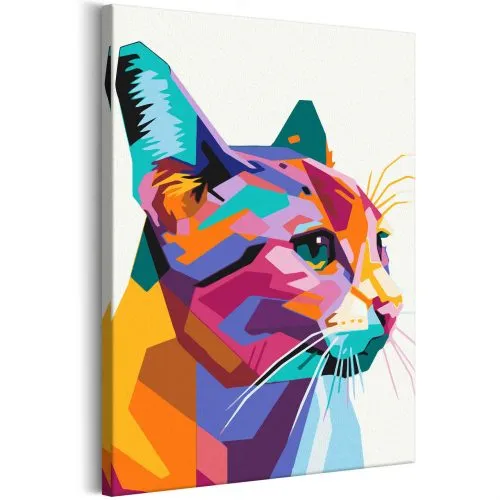 Pintar por Números - Gato geométrico