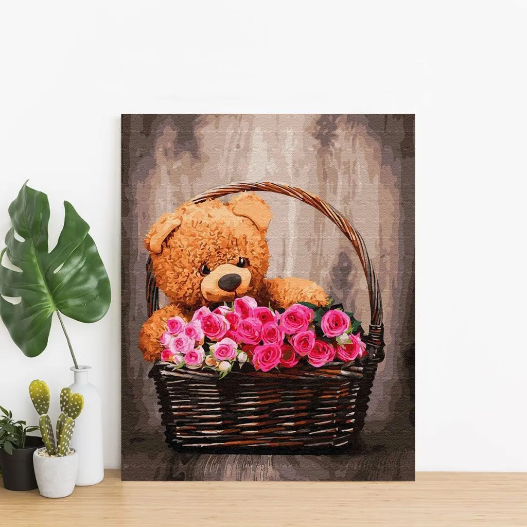 Pintar por Números - Oso con flores