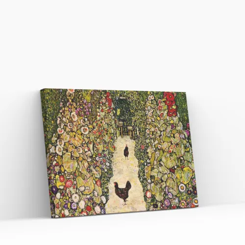 Pintar por Números - Camino ajardinado con gallinas
