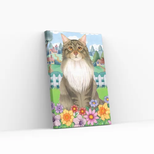 Pintar por Números - Primavera Maine Coon