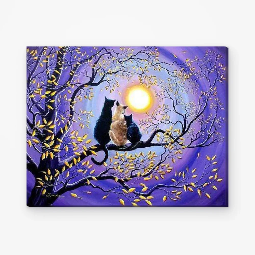 Pintar por Números - Gatos a la luz de la luna