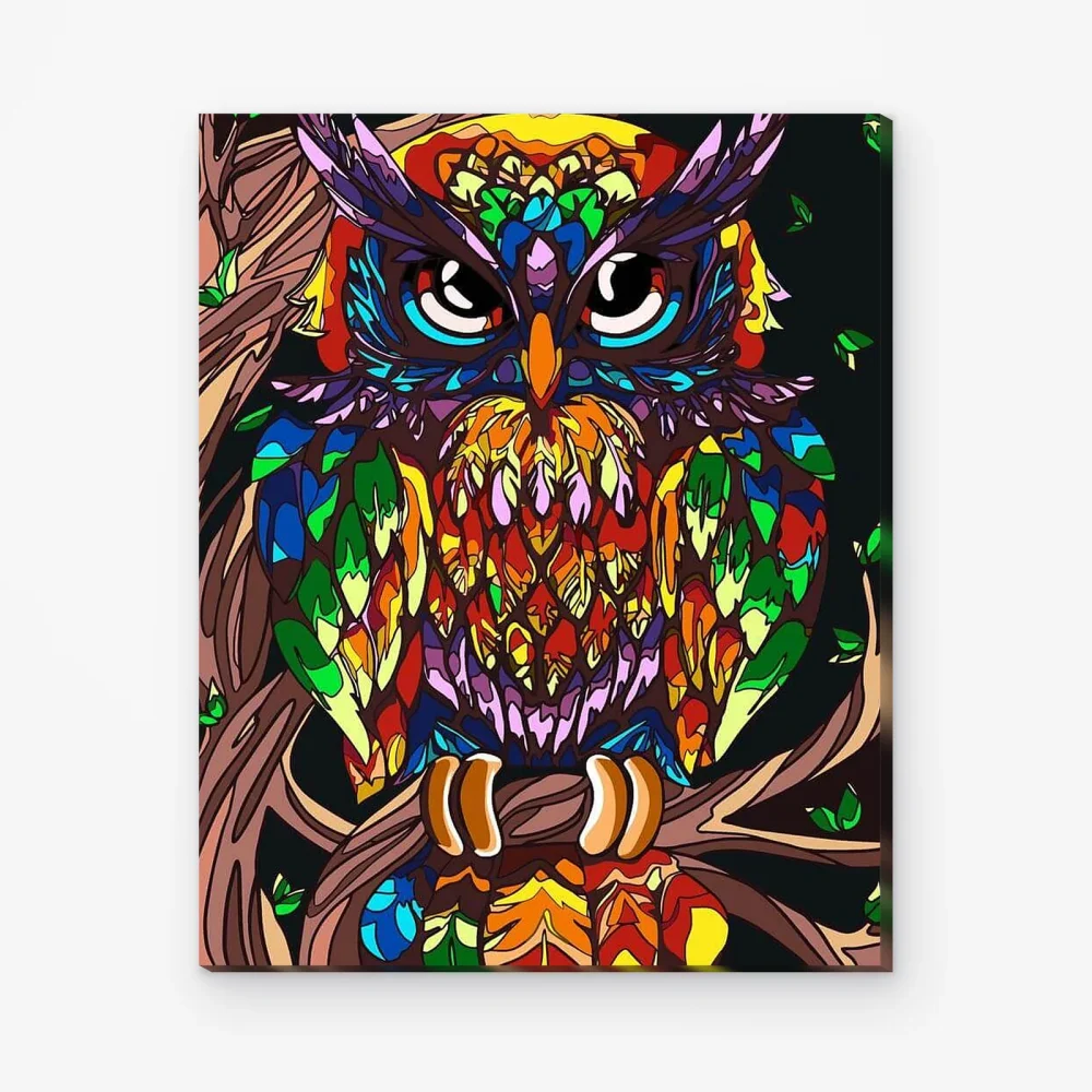 Pintar por Números - Búho de neón