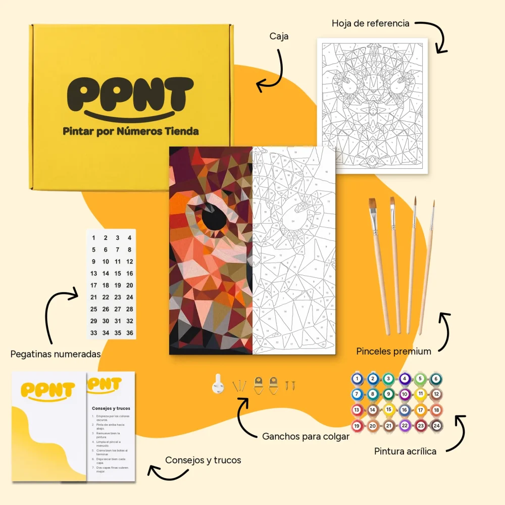 Pintar por Números - Búho (diseño geométrico)