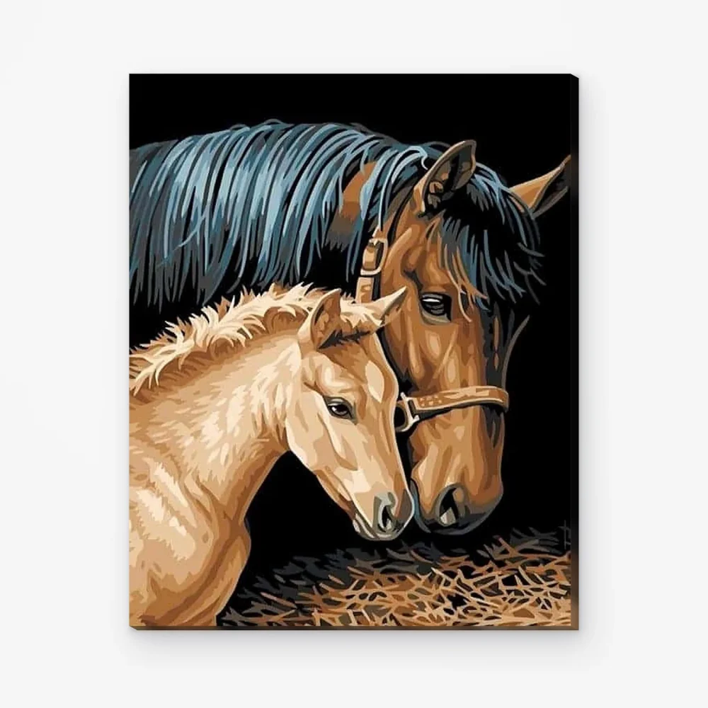 Pintar por Números - Caballo con potro