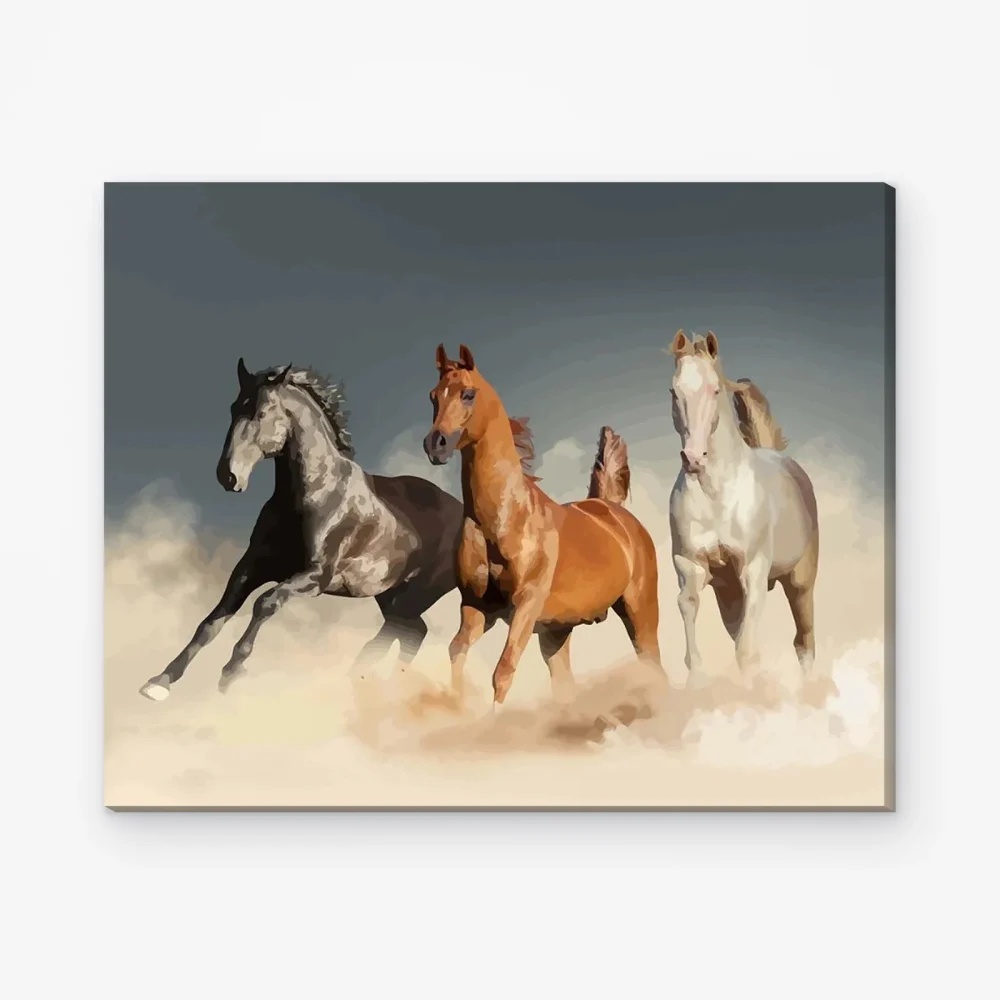 Pintar por Números - Caballos al galope