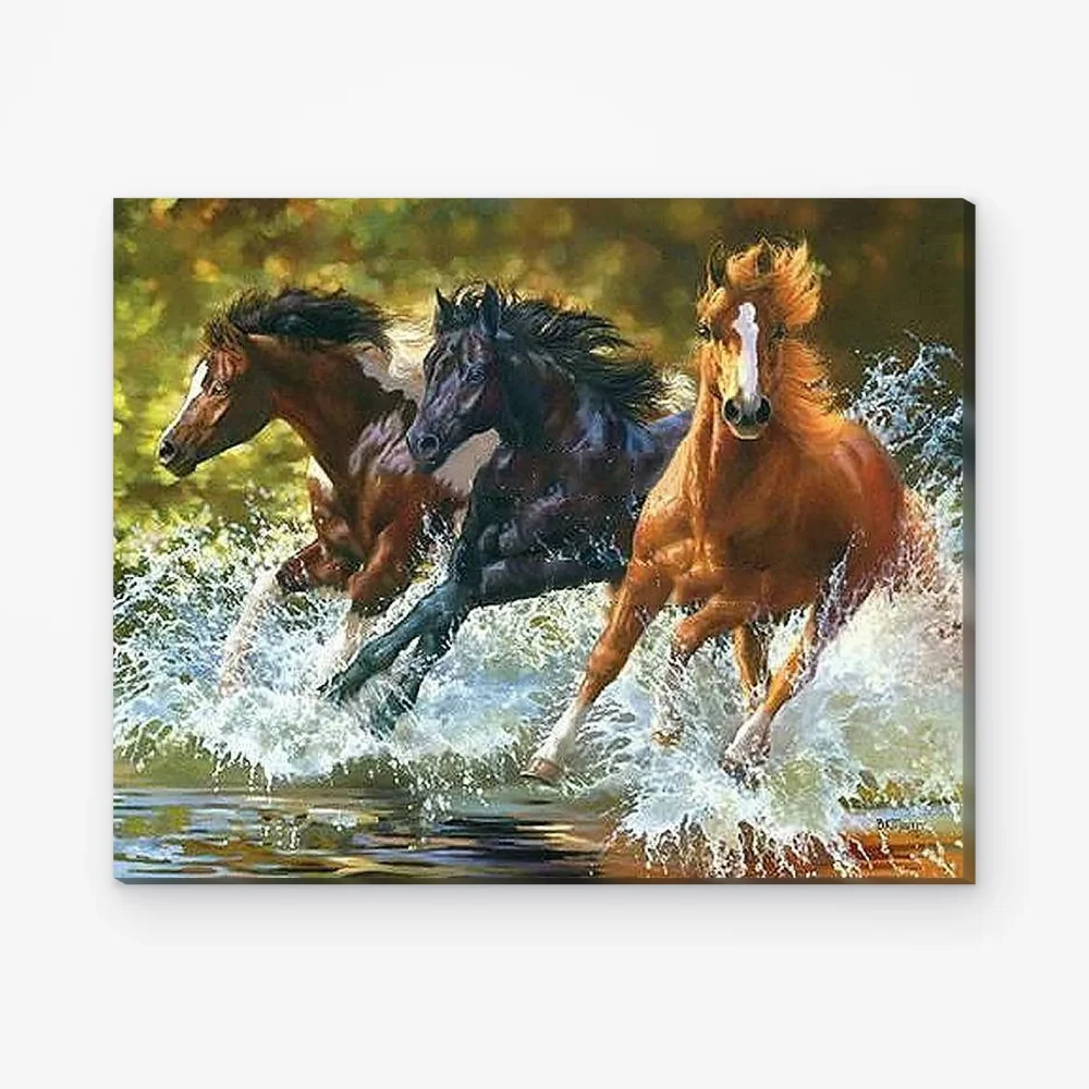 Pintar por Números - Caballos en el agua