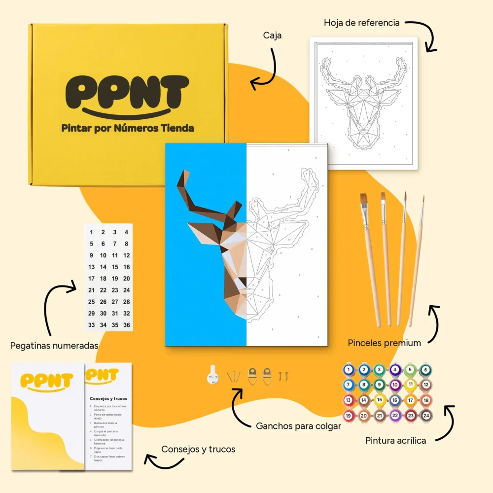Pintar por Números - Cabeza de ciervo poligonal