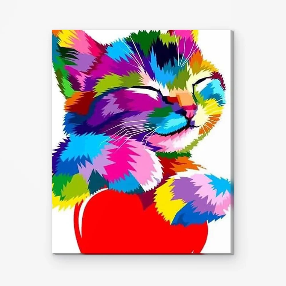 Pintar por Números - Corazón de gato
