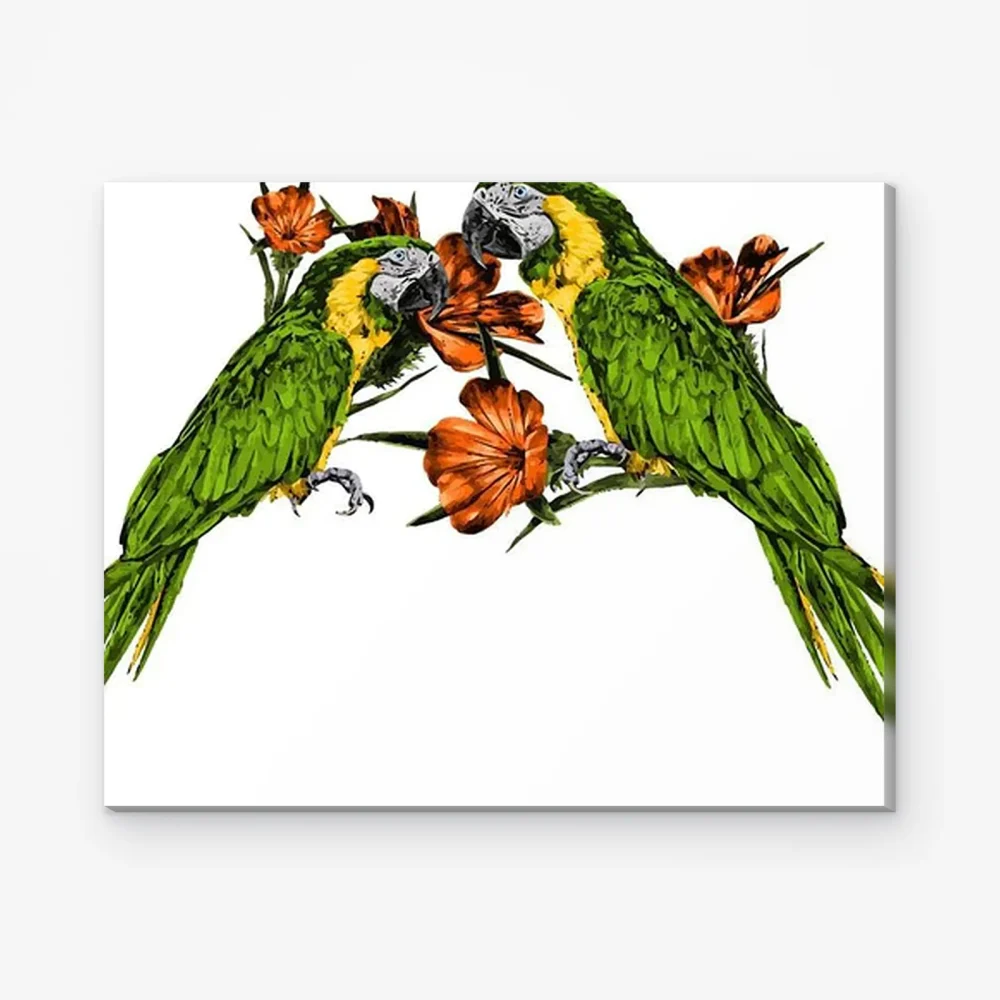 Pintar por Números - Dos loros en la rama