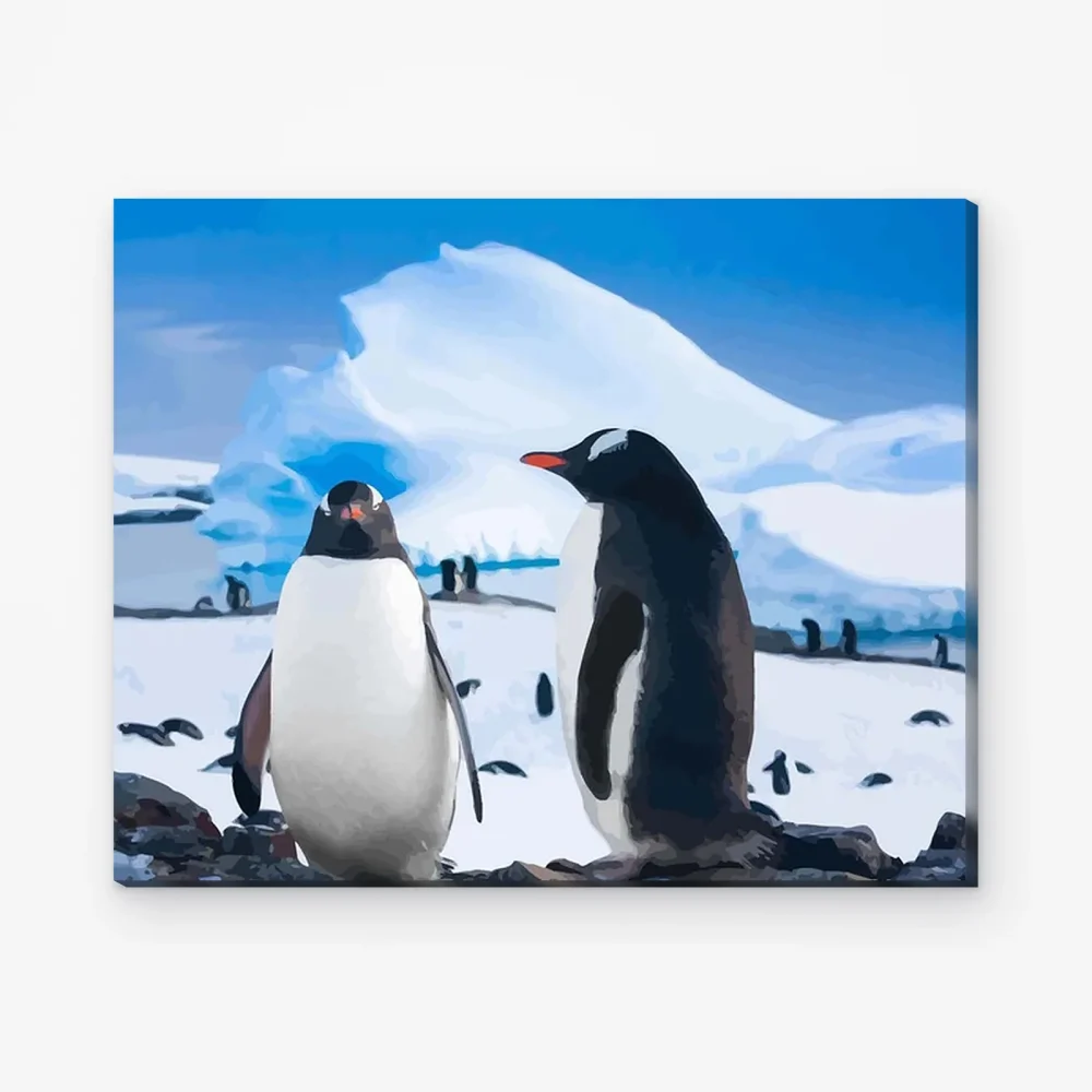 Pintar por Números - Dos pingüinos descansando