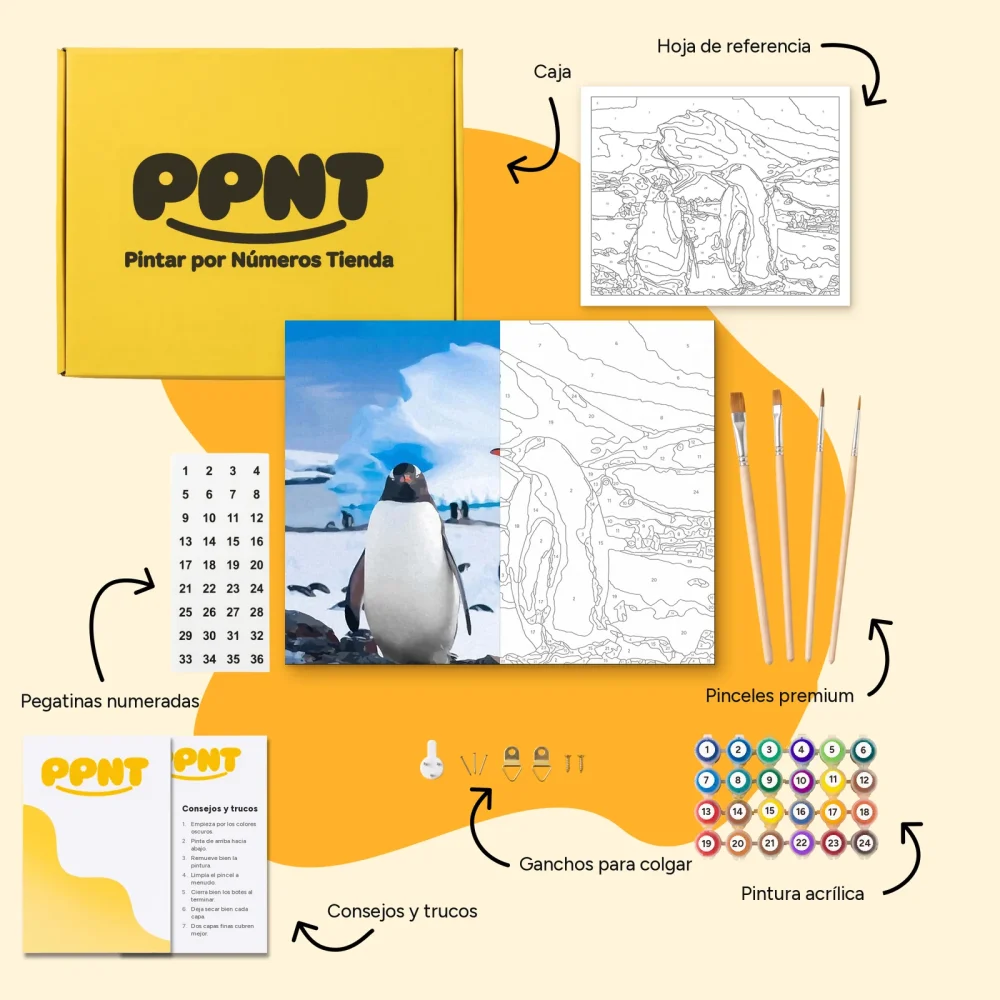 Pintar por Números - Dos pingüinos descansando