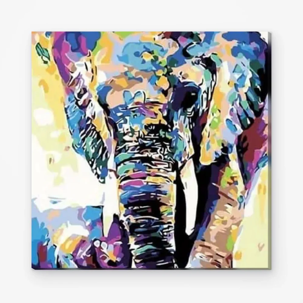 Pintar por Números - Elefante con bebé elefante