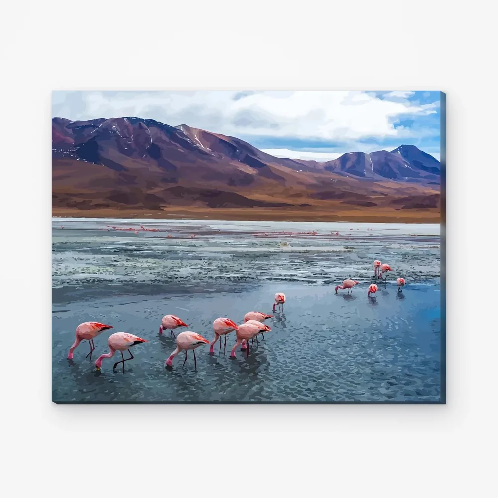 Pintar por Números - Flamencos en Bolivia