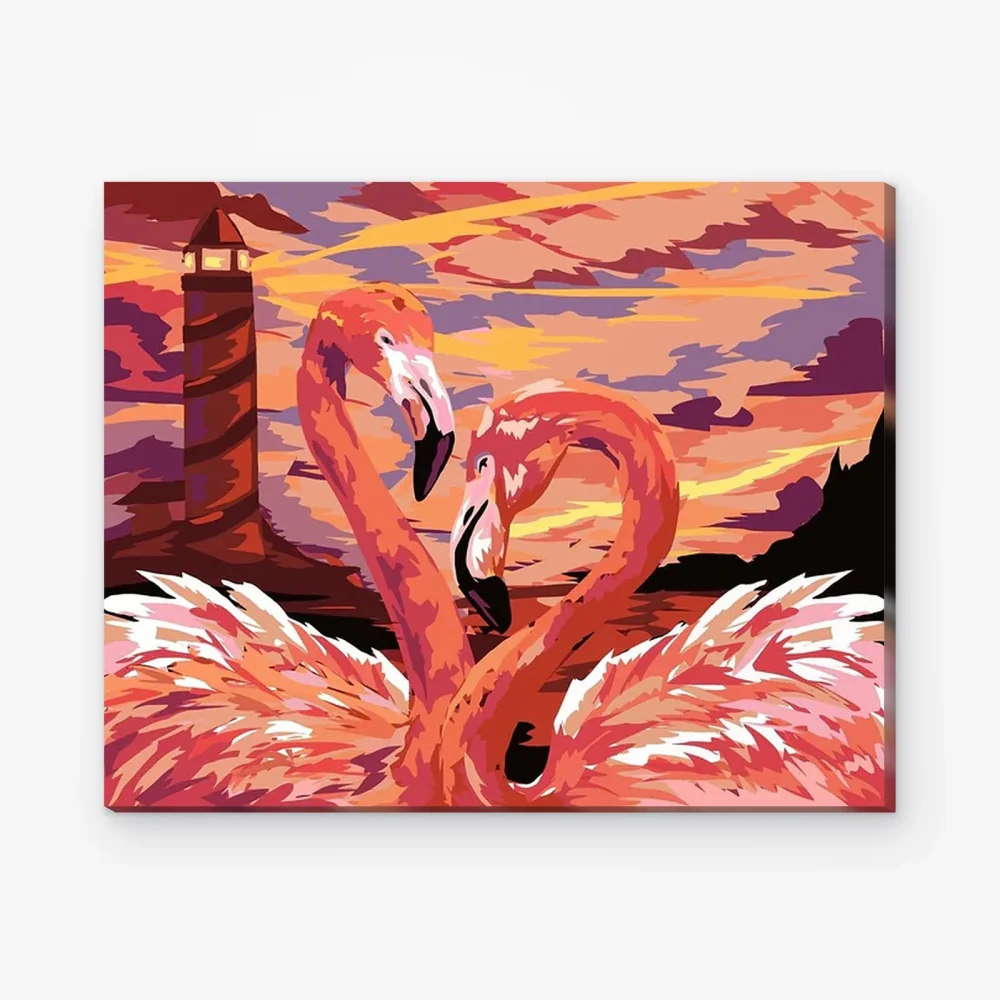 Pintar por Números - Flamingo Liebespaar