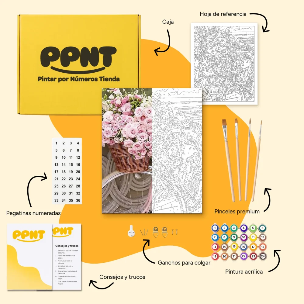 Pintar por Números - Flores en el manillar