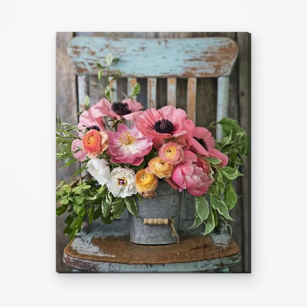 Pintar por Números - Flores en la silla