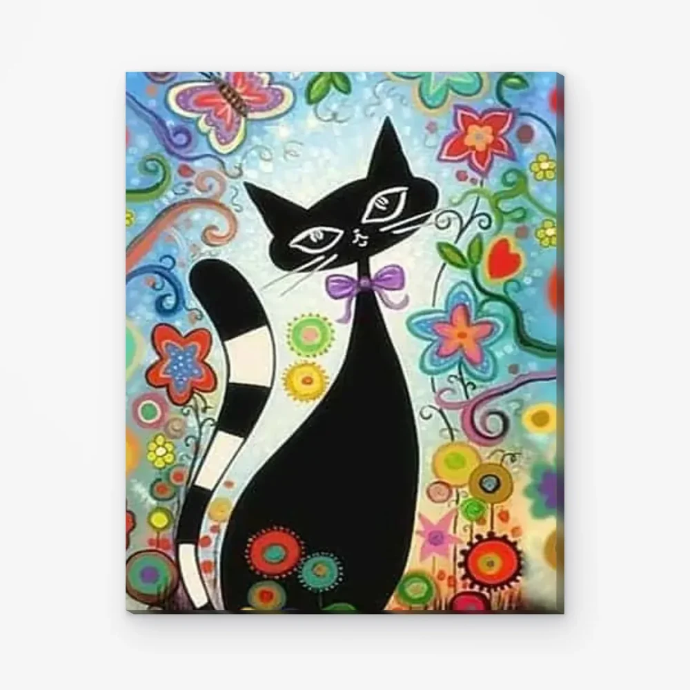 Pintar por Números - Flores y gato