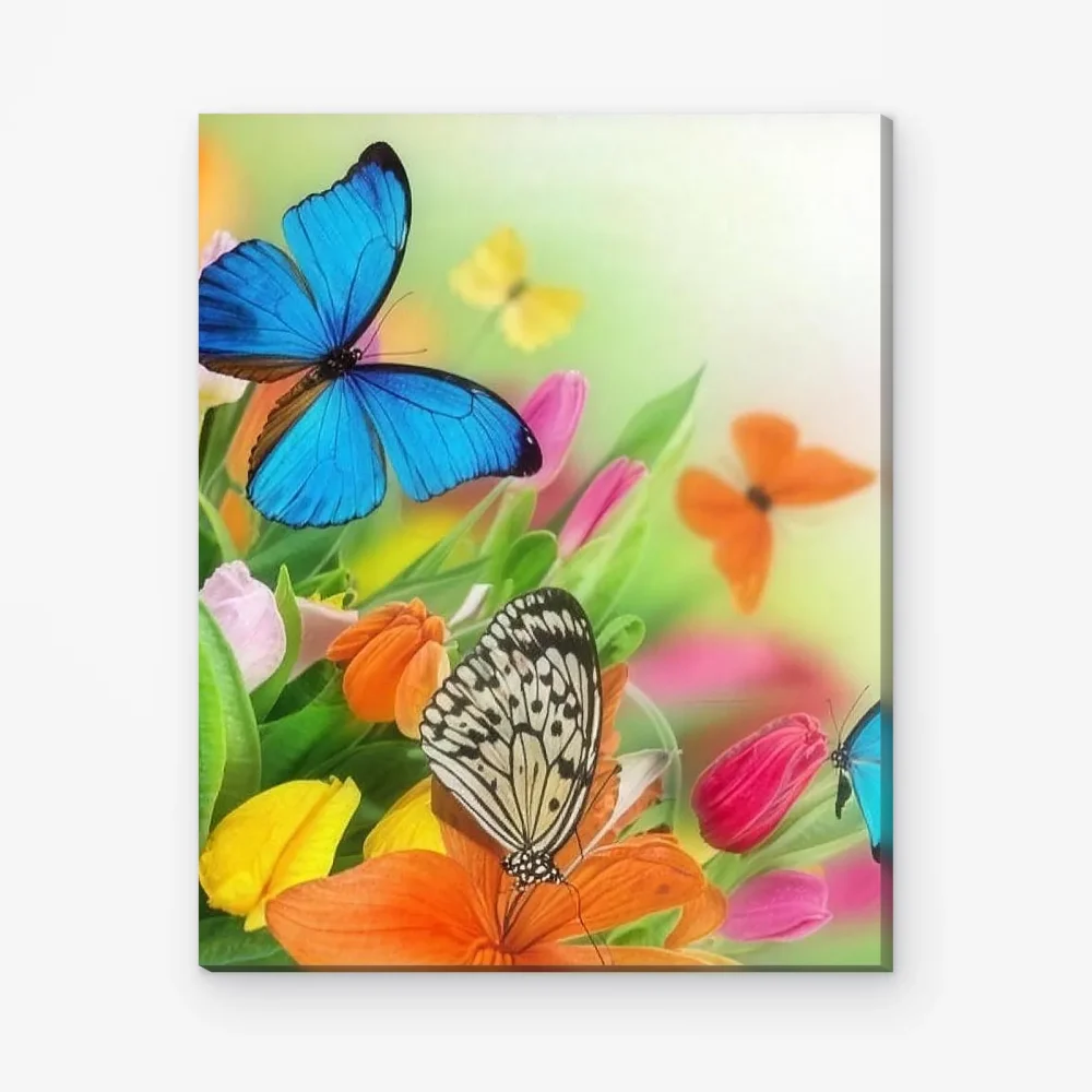 Pintar por Números - Flores y mariposas