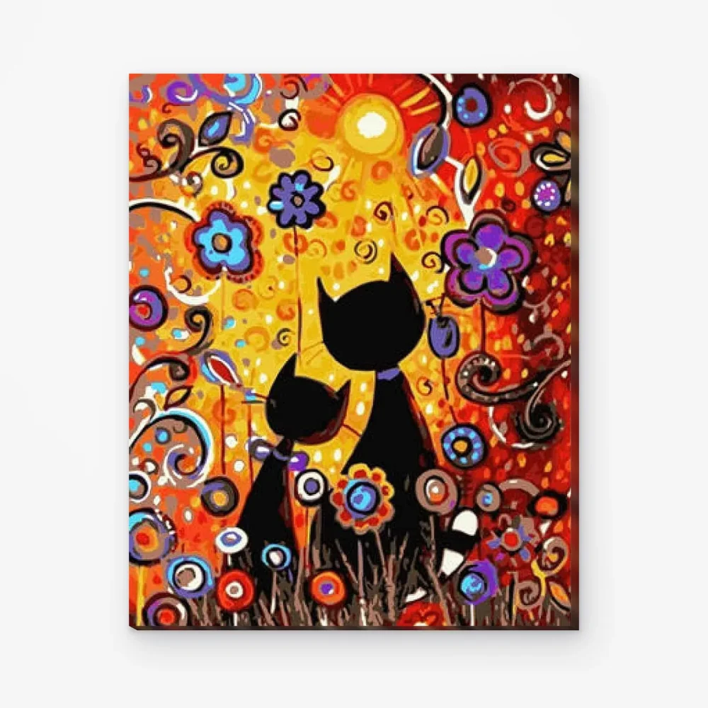 Pintar por Números - Gatitos con flores