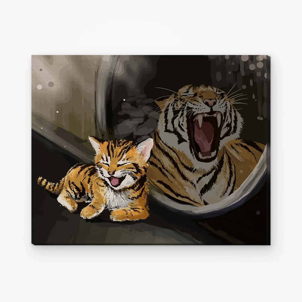 Pintar por Números - Gato color tigre
