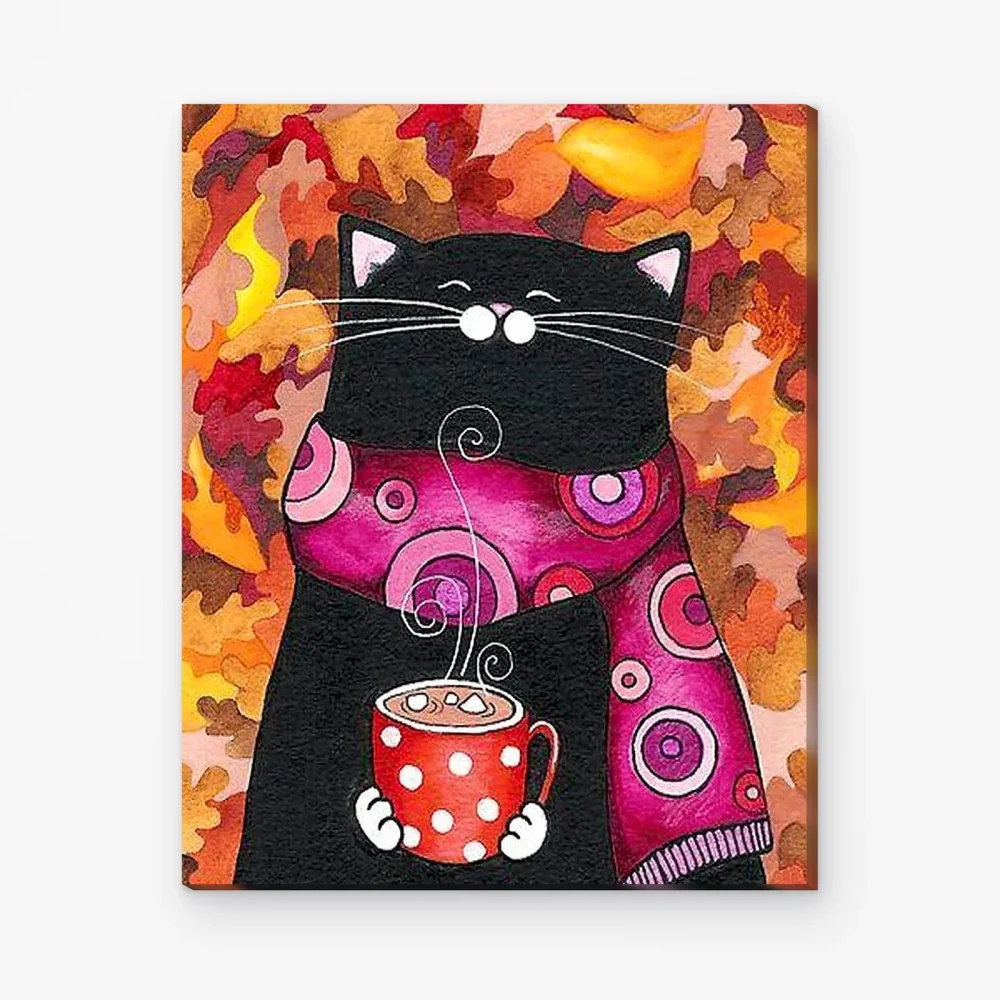 Pintar por Números - Gato con malvaviscos
