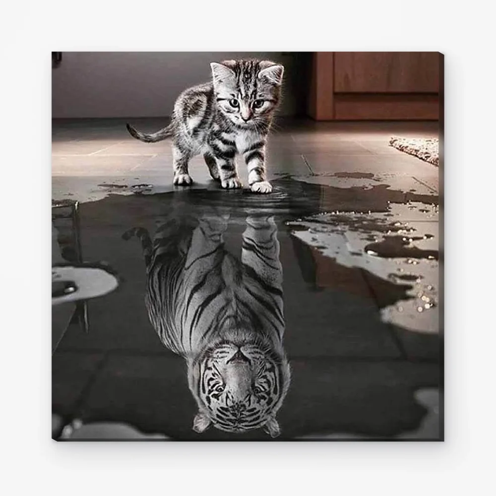 Pintar por Números - Gato en imagen de espejo