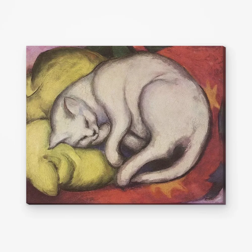 Pintar por Números - Gato sobre almohada amarilla
