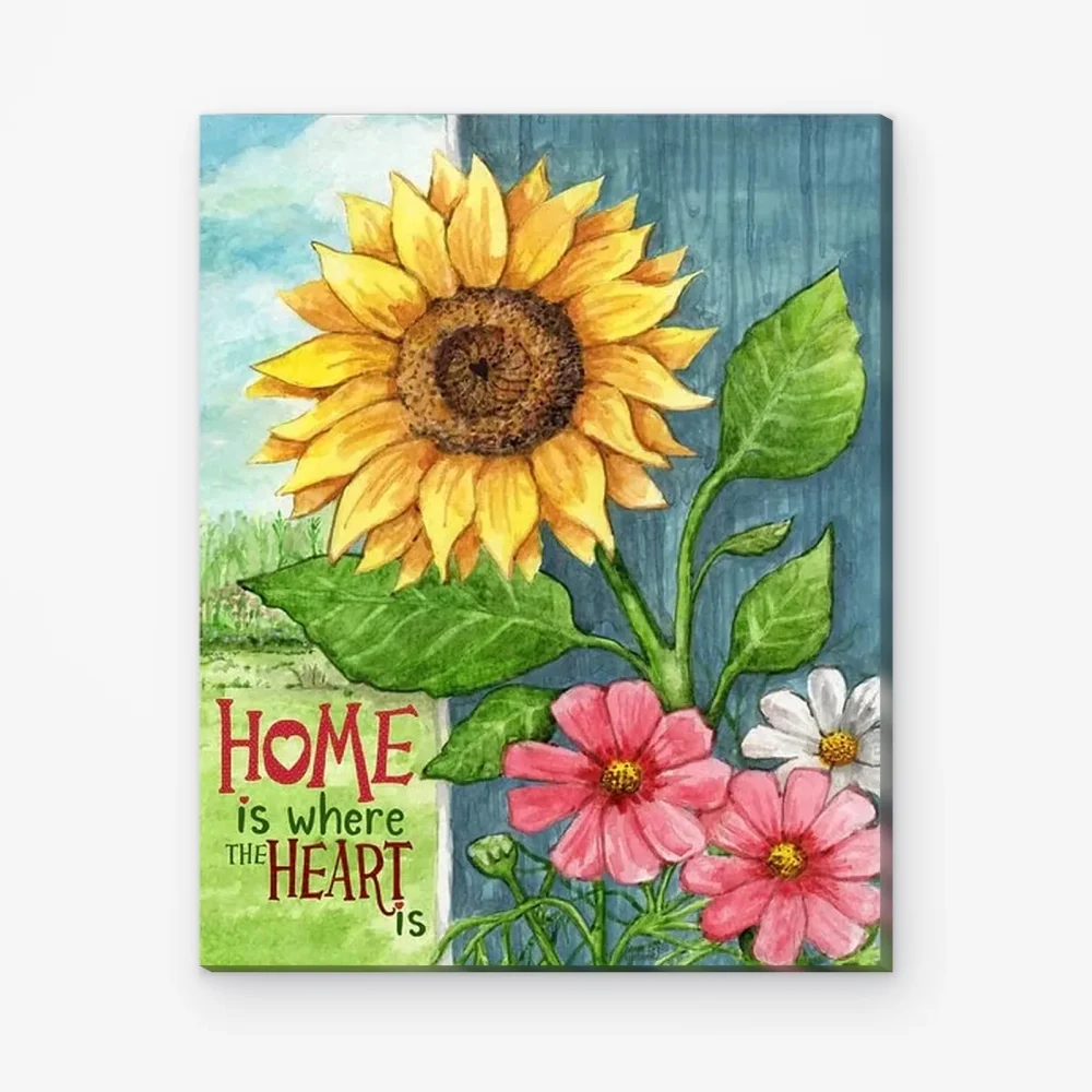 Pintar por Números - Girasol Hogar Corazón