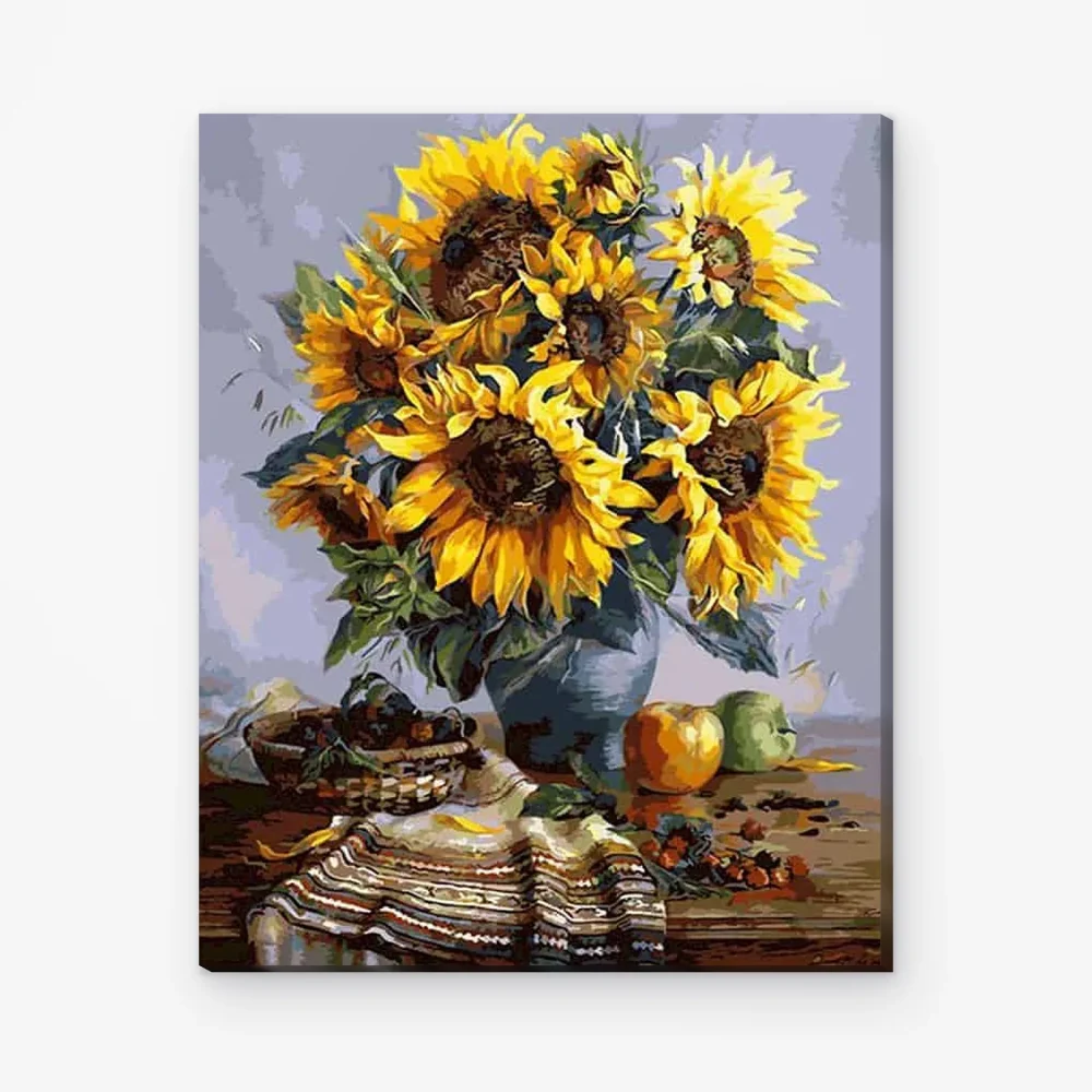 Pintar por Números - Girasoles en la mesa