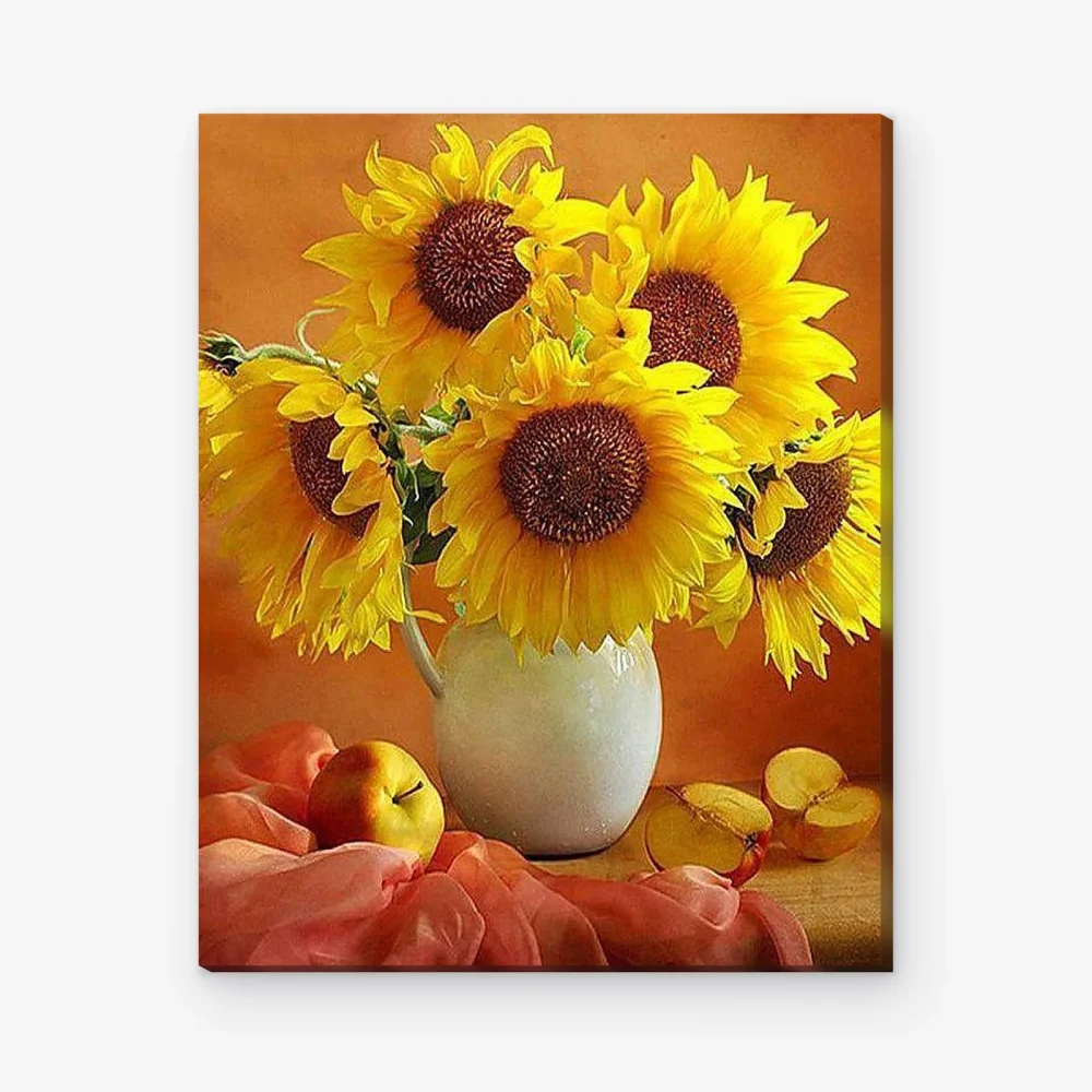 Pintar por Números - Girasoles y manzanas
