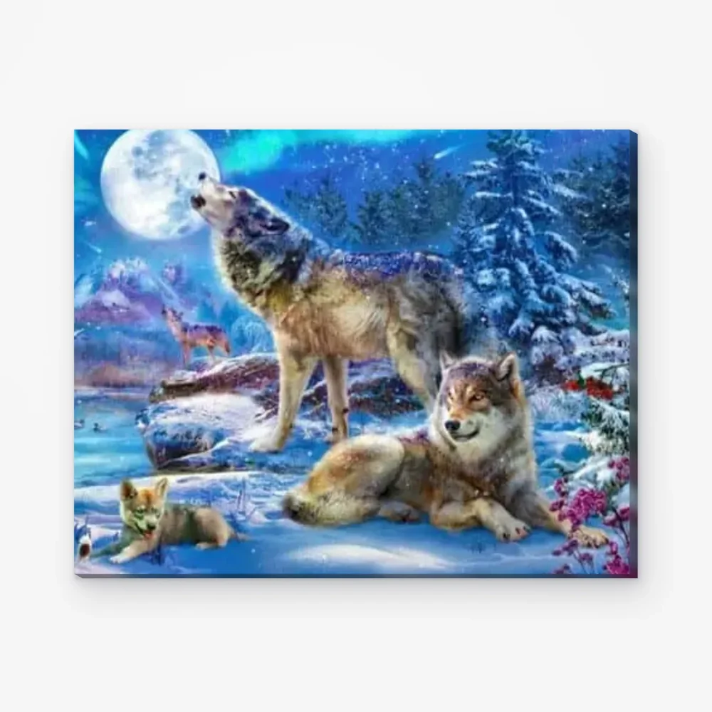 Pintar por Números - Invierno lobo y aullido