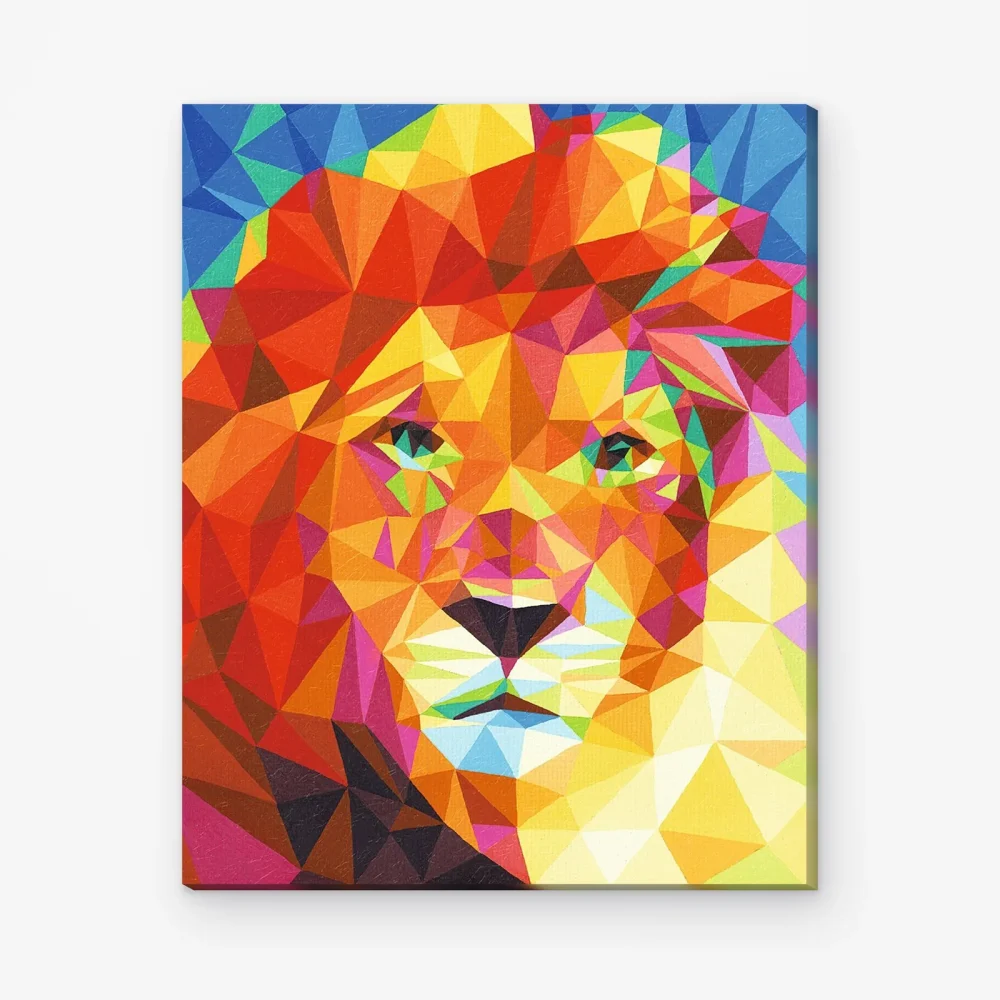 Pintar por Números - León de colores geométrico