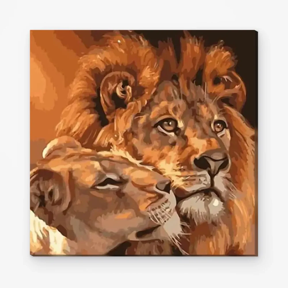 Pintar por Números - León y cachorro