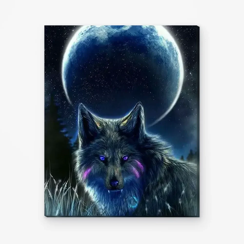 Pintar por Números - Lobo de luna llena