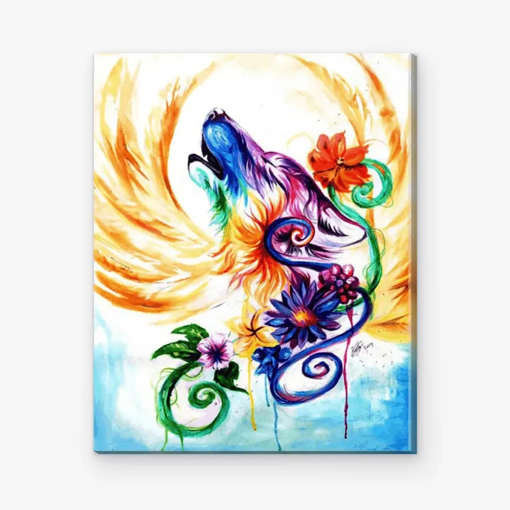 Pintar por Números - Lobos Arco Iris