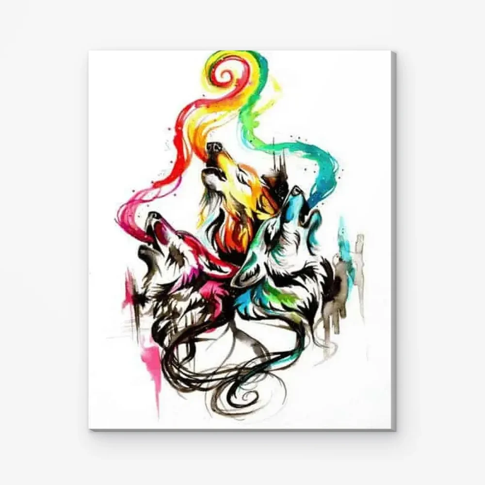 Pintar por Números - Lobos aulladores