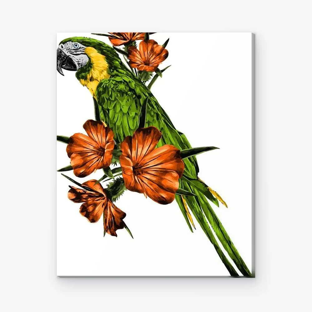 Pintar por Números - Loro en la rama