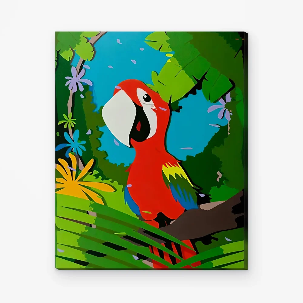 Pintar por Números - Loro feliz
