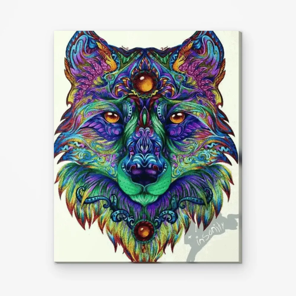 Pintar por Números - Mandala Lobo