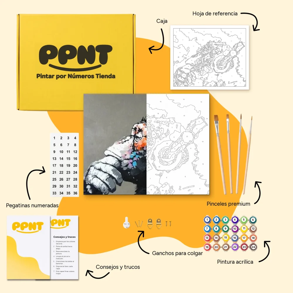 Pintar por Números - Mono con auriculares