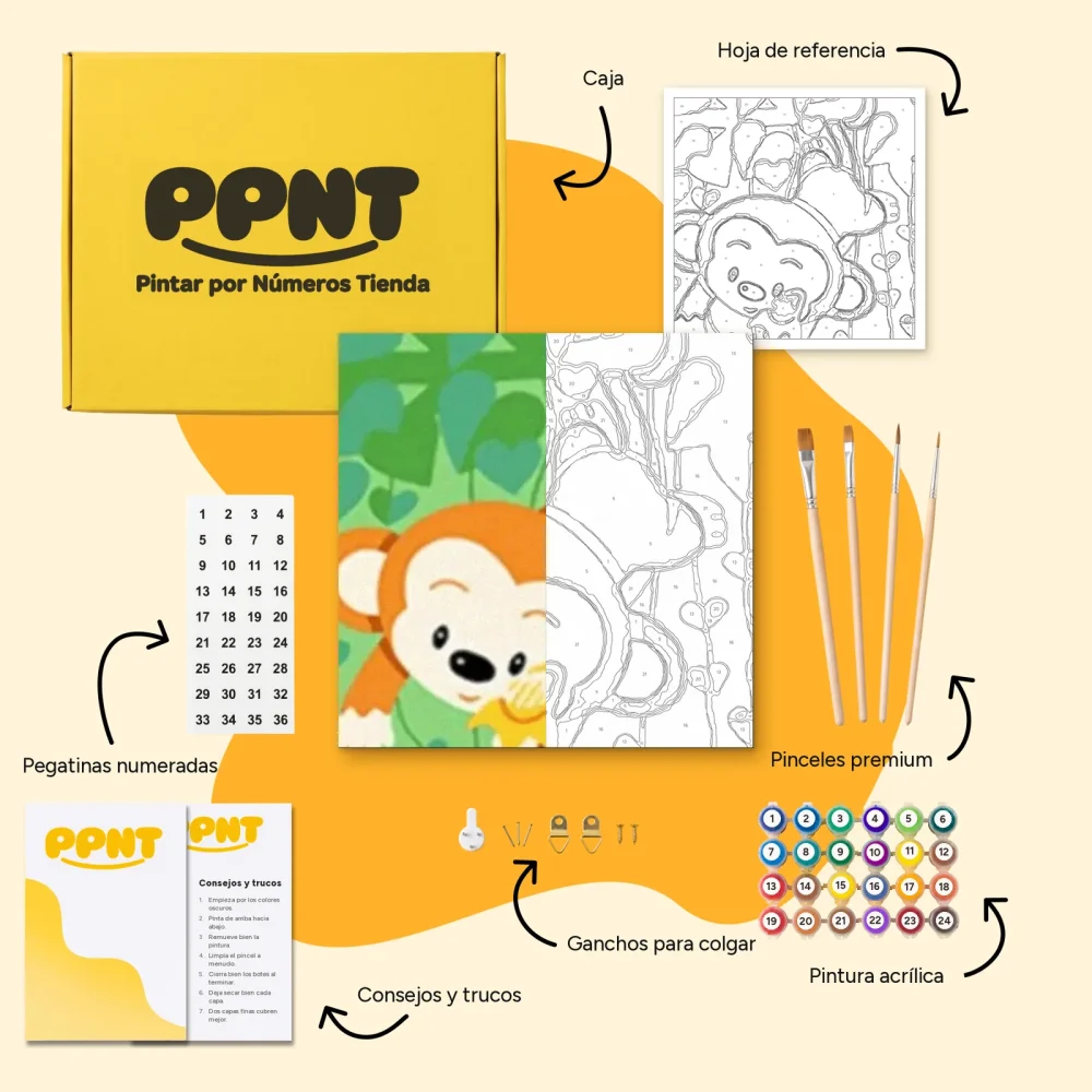 Pintar por Números - Mono Guirnalda ?