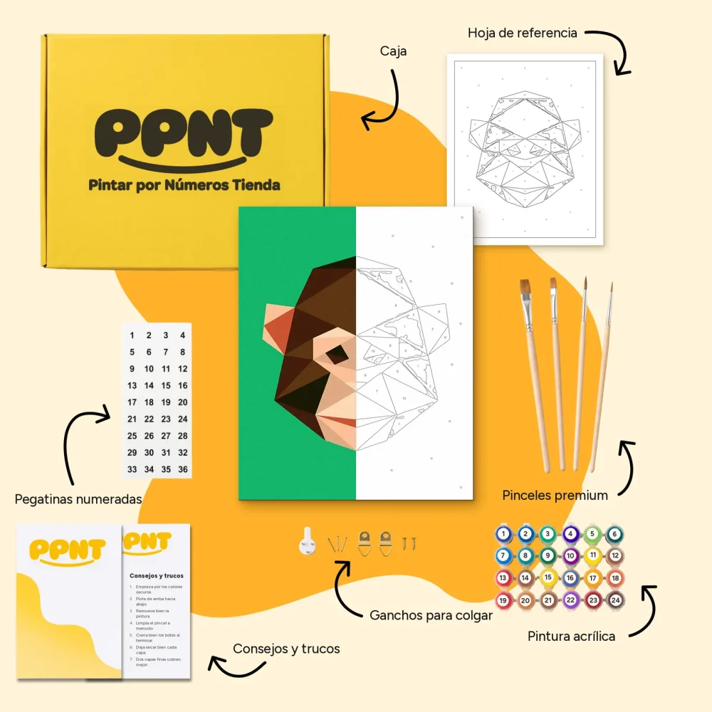 Pintar por Números - Mono Polígono