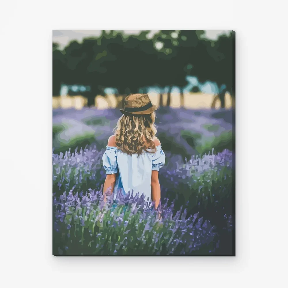 Pintar por Números - Mujer en el campo de lavanda