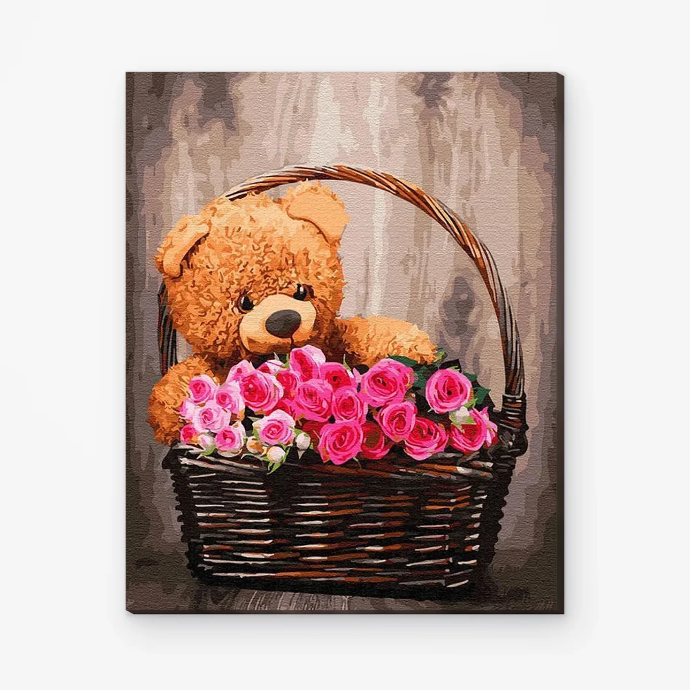 Pintar por Números - Oso con flores