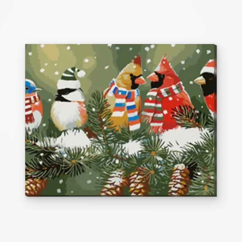 Pintar por Números - Pájaros de Navidad