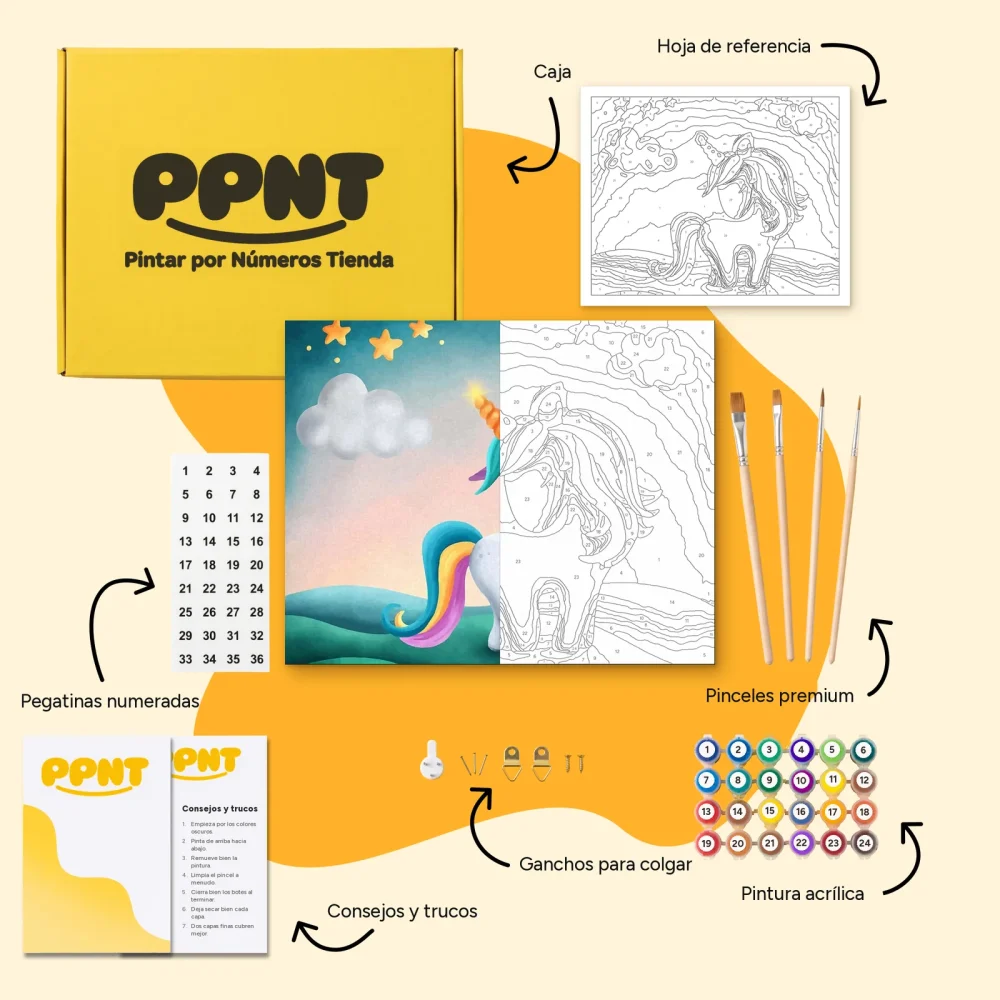 Pintar por Números - Pequeño y lindo unicornio