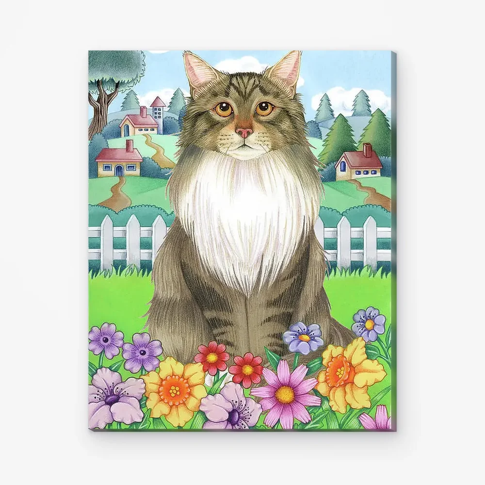 Pintar por Números - Primavera Maine Coon